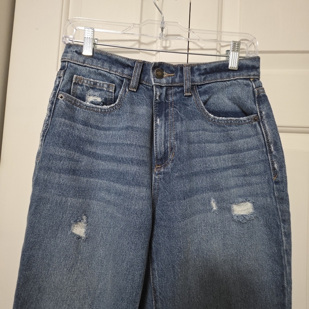Altar'd State Distressed Flare Blue Jeans Size 27 - Picture 3 of 11